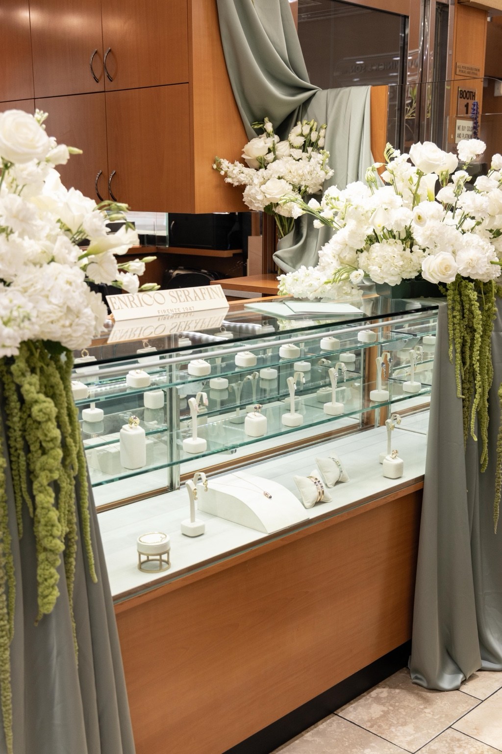 Jewelry brand floral installation by IONE